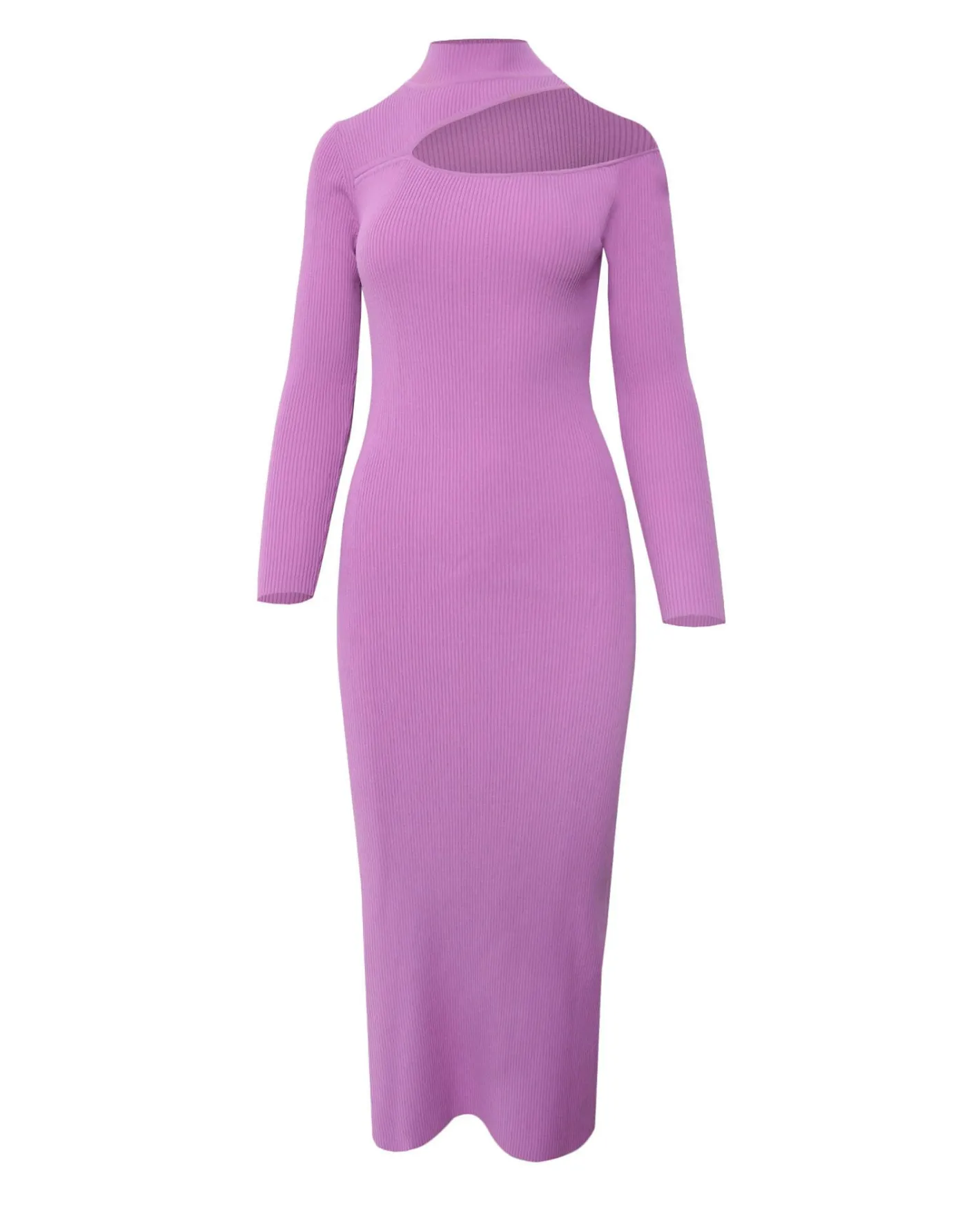 Forcast Destiny Cut Out Knit Dress Mauve Clearance