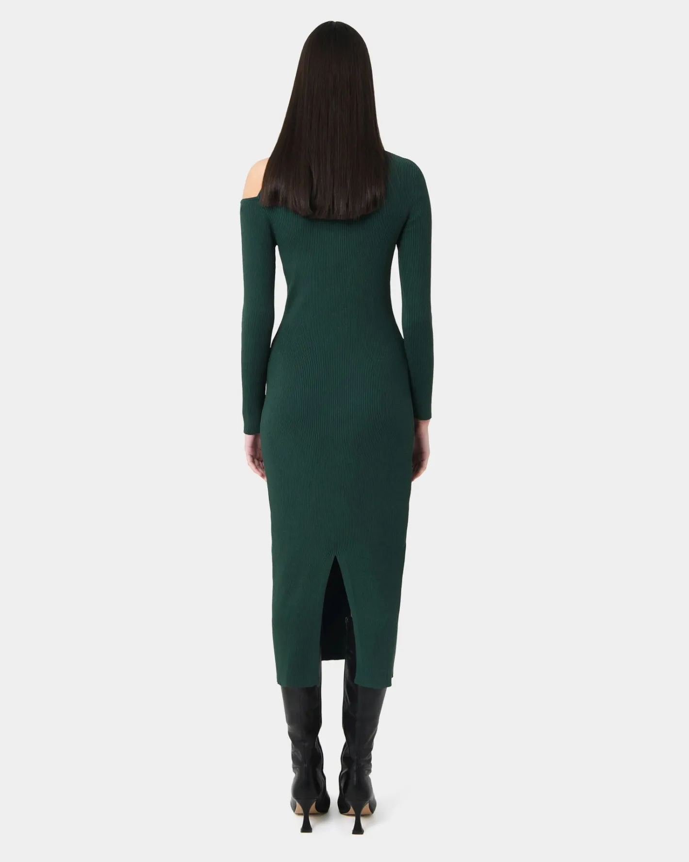 Forcast Destiny Cut Out Knit Dress Green New