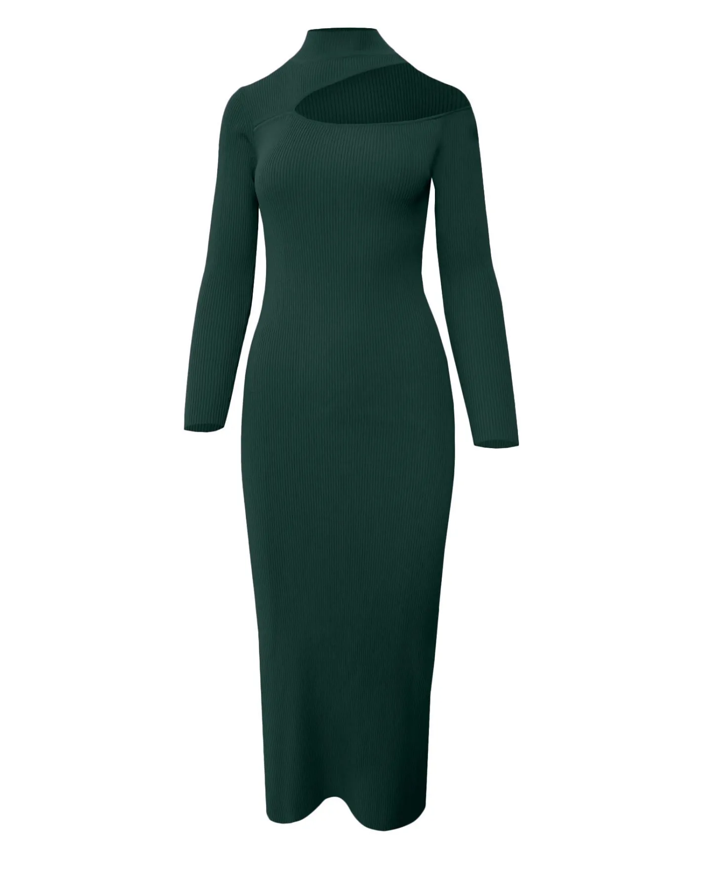 Forcast Destiny Cut Out Knit Dress Green New