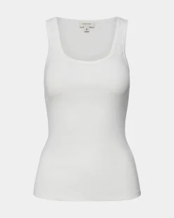Forcast Devin Ribbed Singlet Top Ivory Sale