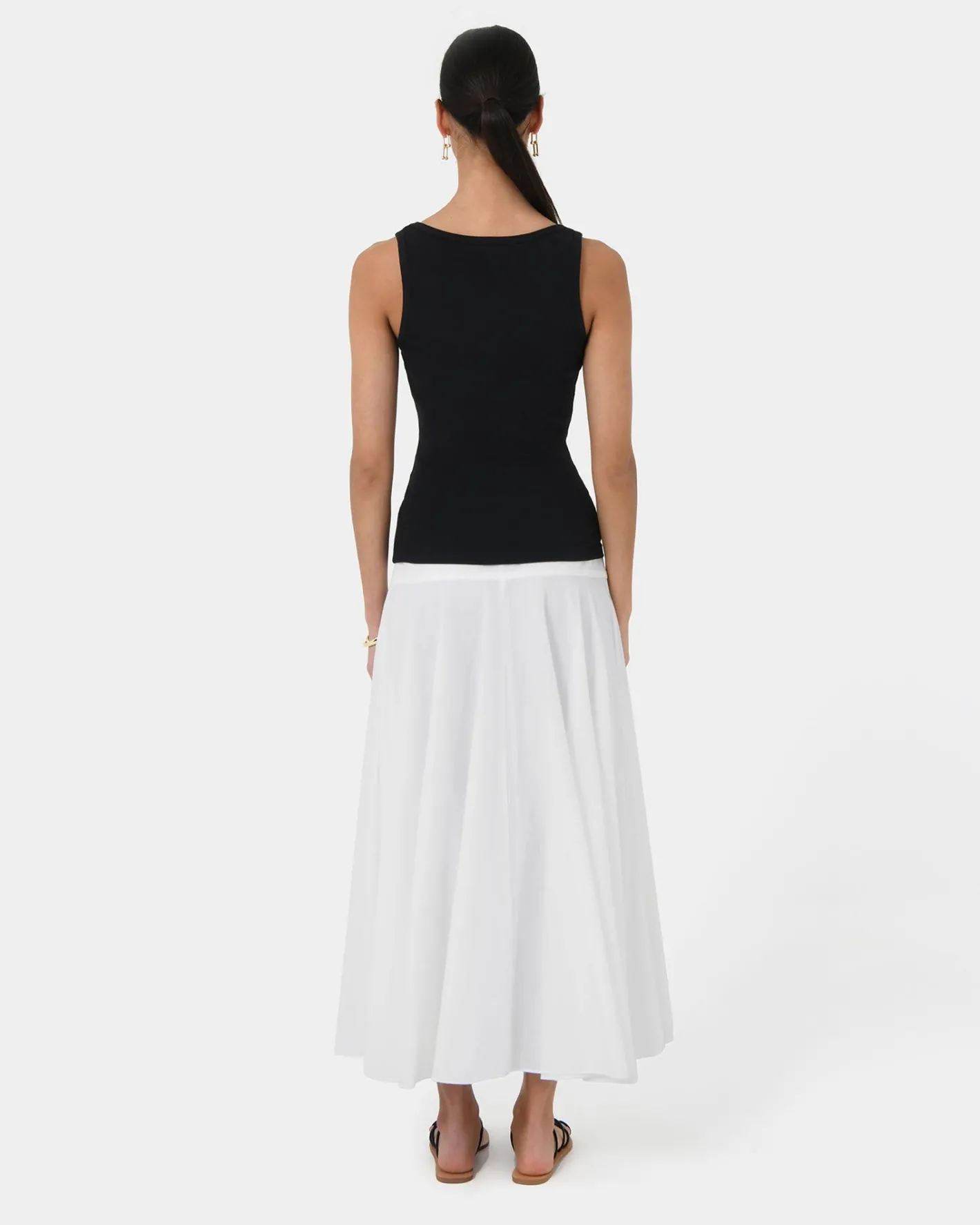 Forcast Devin Ribbed Singlet Top Black Outlet