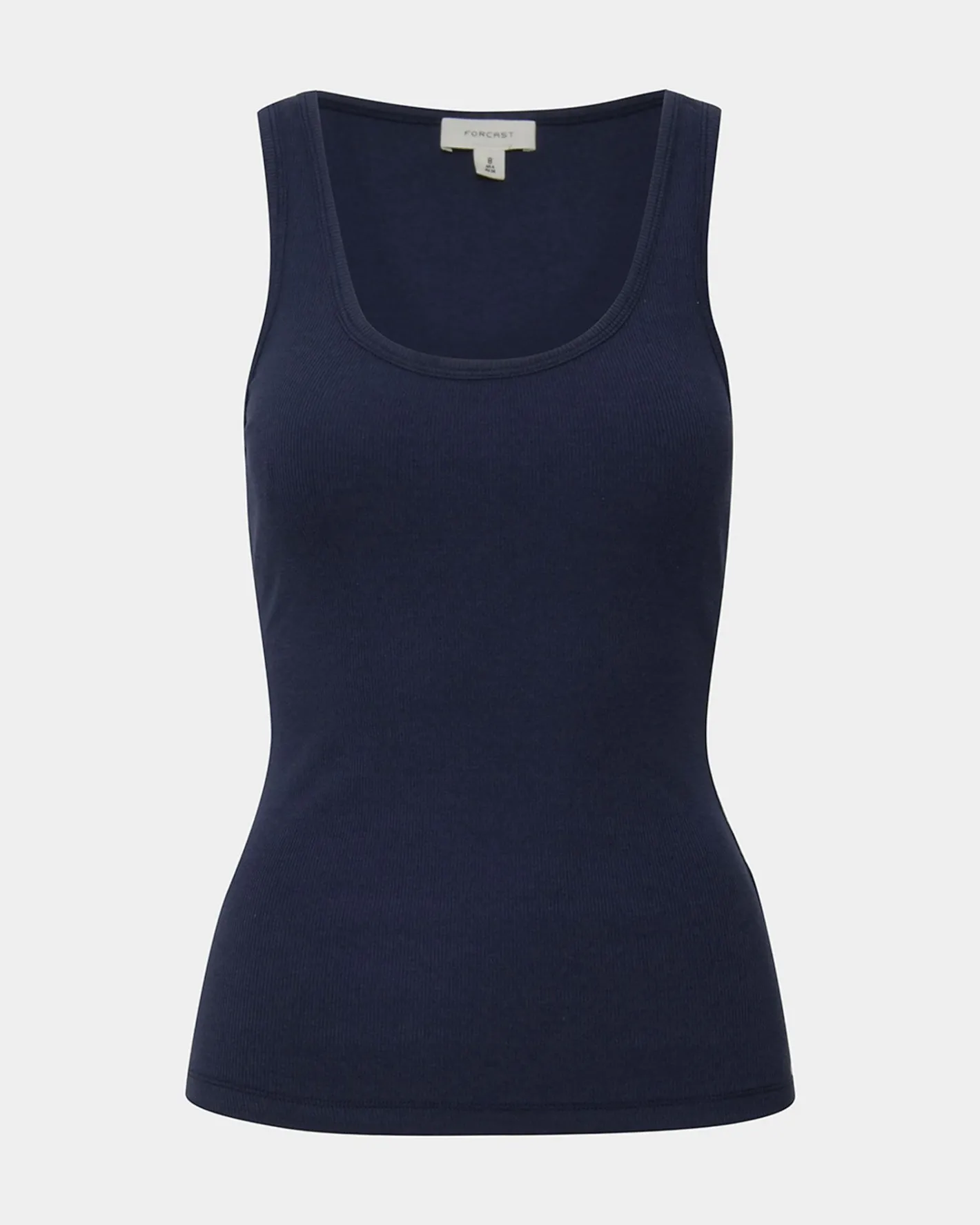 Forcast Devin Ribbed Singlet Top Navy