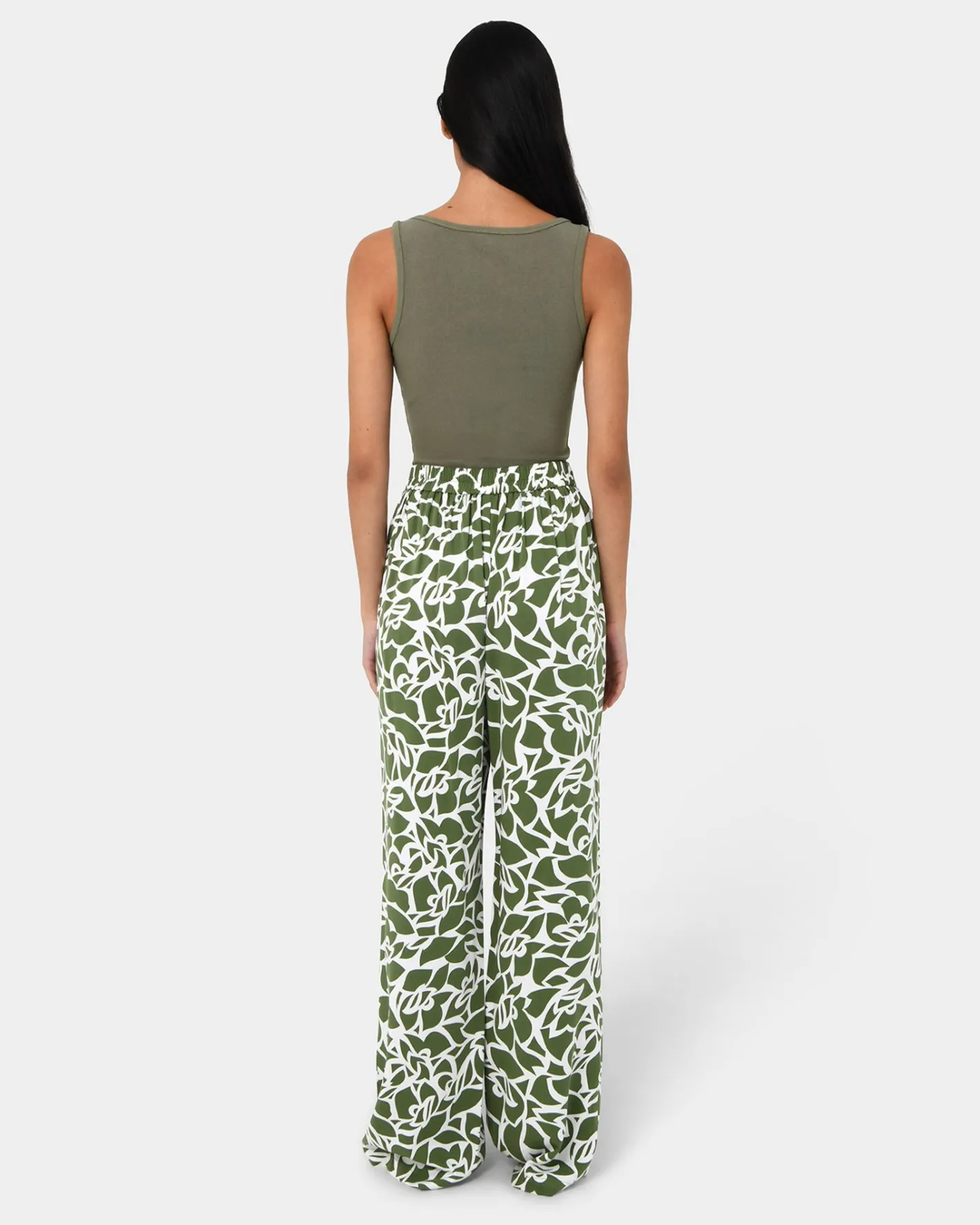 Forcast Devin Ribbed Singlet Top Vintage Khaki