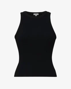 Forcast Devon Cotton Blend Singlet Black New