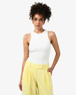 Forcast Devon Cotton Blend Singlet White