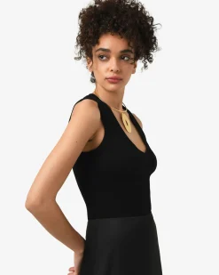 Forcast Devon V-neck Singlet Black Outlet