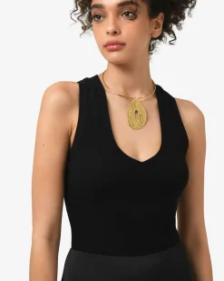 Forcast Devon V-neck Singlet Black Outlet