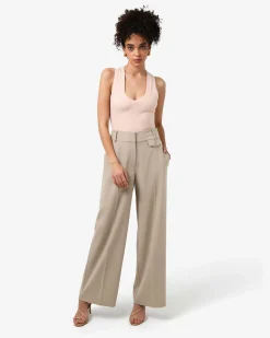 Forcast Devon V-neck Singlet Nude Pink Online