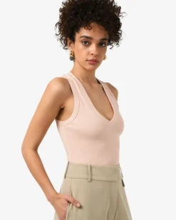 Forcast Devon V-neck Singlet Nude Pink Online