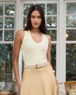 Forcast Devon V-neck Singlet Butter Best