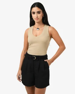 Forcast Devon V-neck Singlet Oat Best