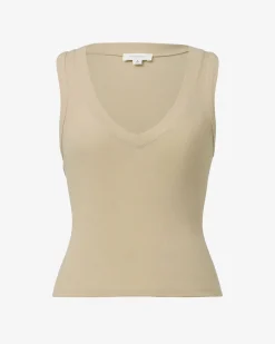 Forcast Devon V-neck Singlet Oat Best