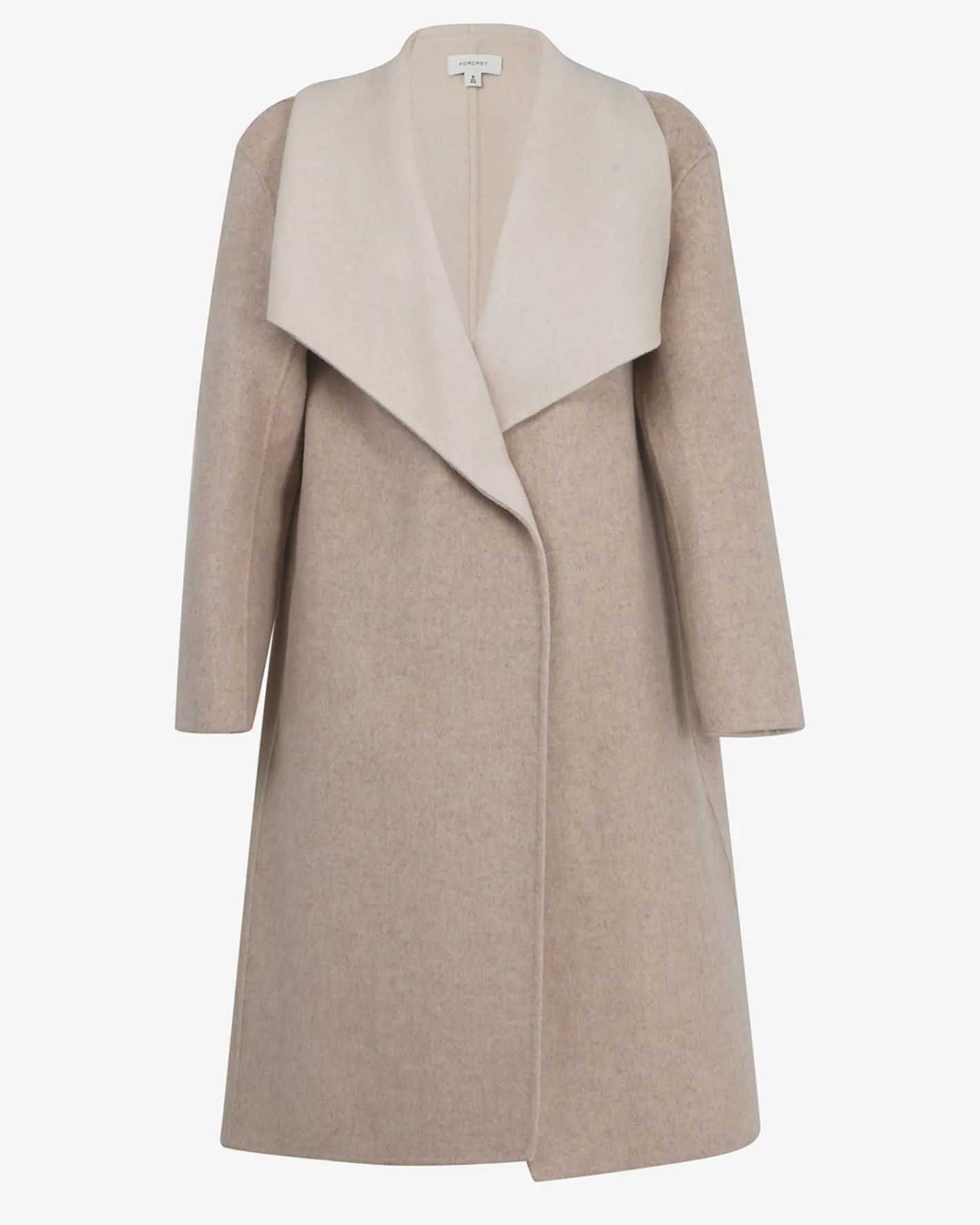 Forcast Diana Wool Blend Cocoon Coat Oat Marle New