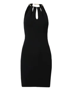 Forcast Diwa Chain Strap Knit Dress Black Hot
