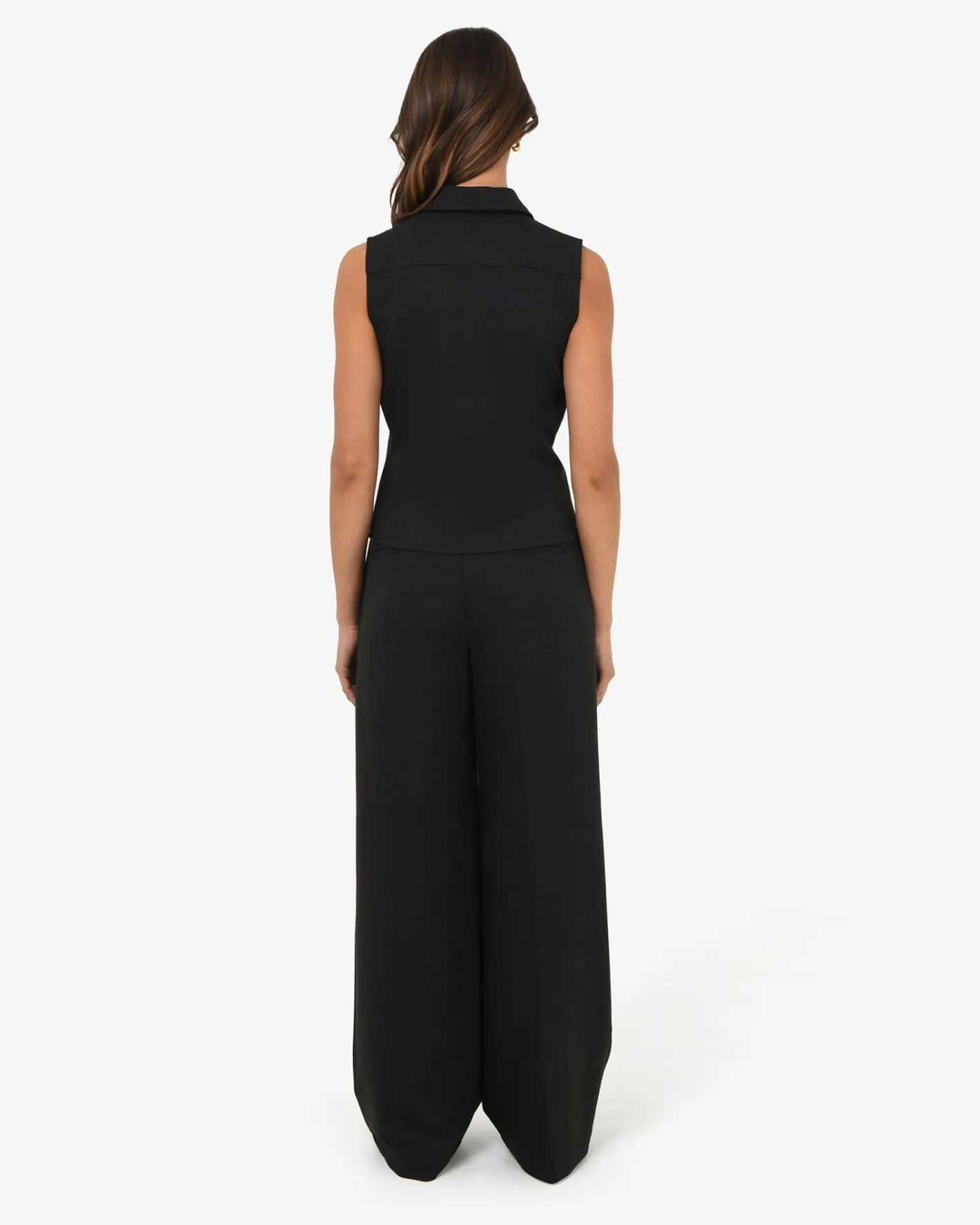 Forcast Dolly Pleated Wide Leg Pants Black Hot