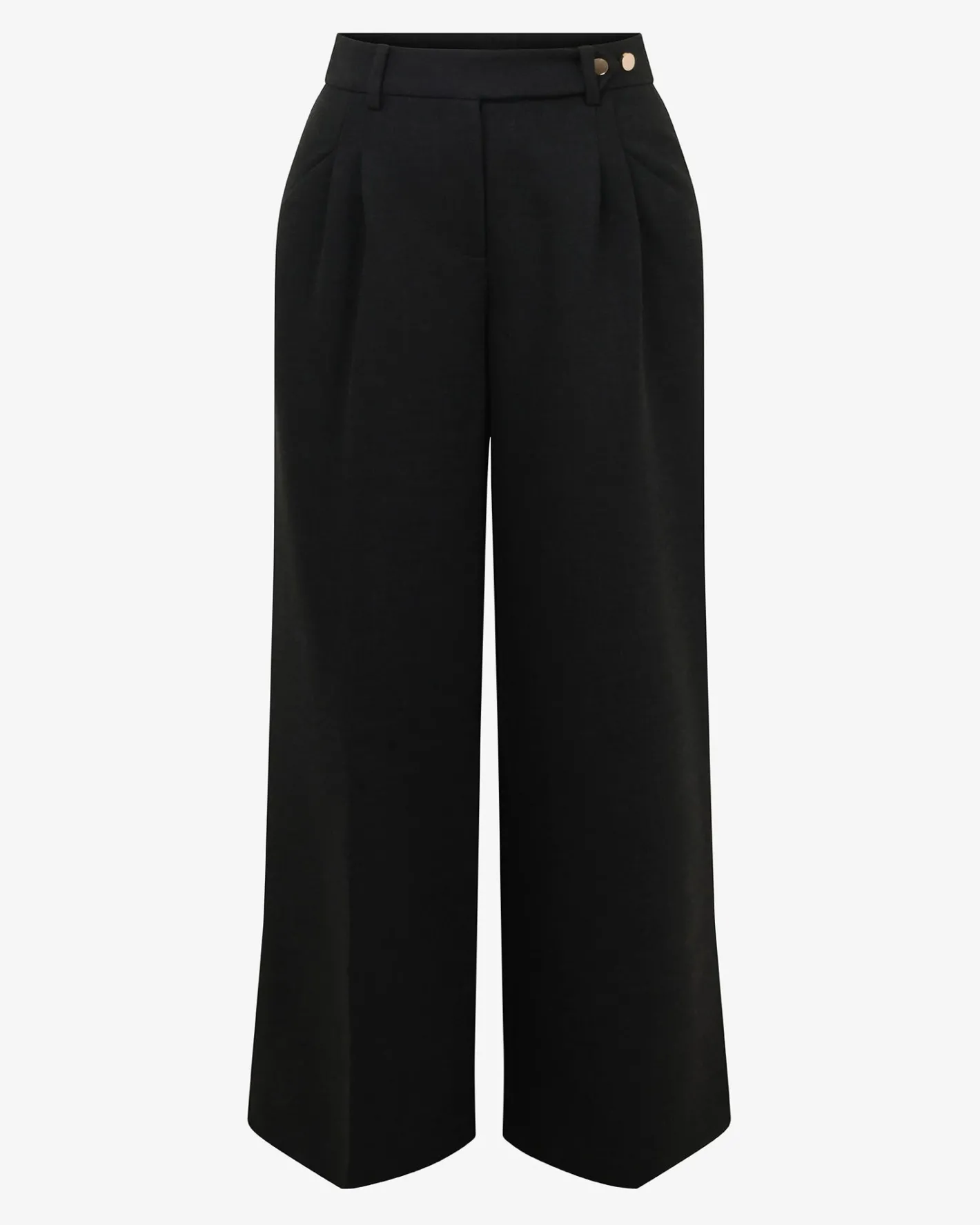Forcast Dolly Pleated Wide Leg Pants Black Hot