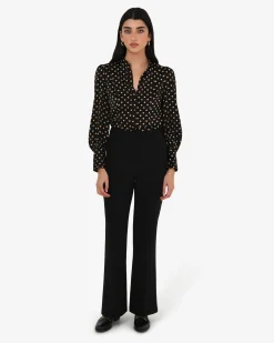 Forcast Dotti Polka Dot Printed Blouse Black Polka Dot Discount