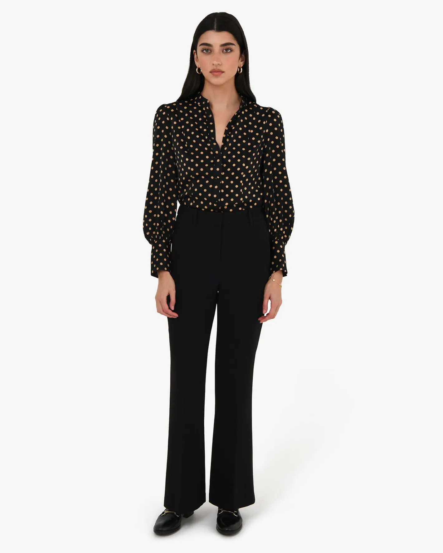 Forcast Dotti Polka Dot Printed Blouse Black Polka Dot Discount