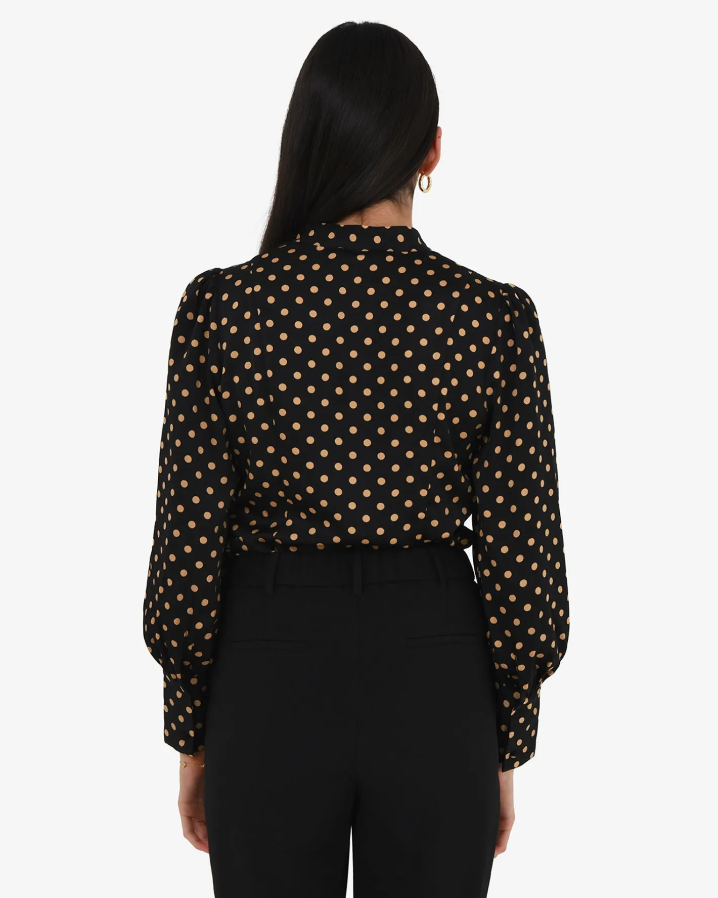 Forcast Dotti Polka Dot Printed Blouse Black Polka Dot Discount