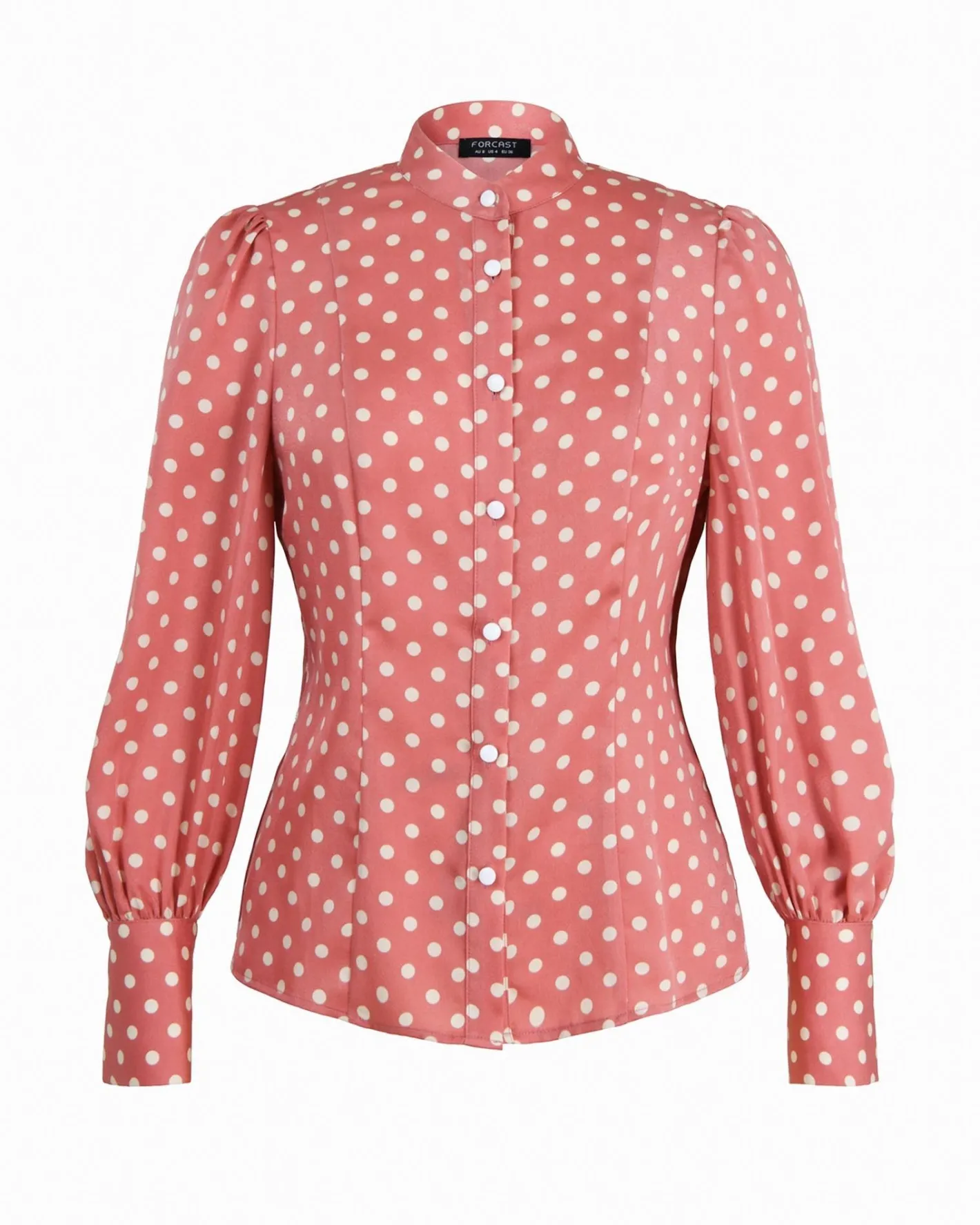 Forcast Dotti Polka Dot Printed Blouse Pink Polka Dot Sale