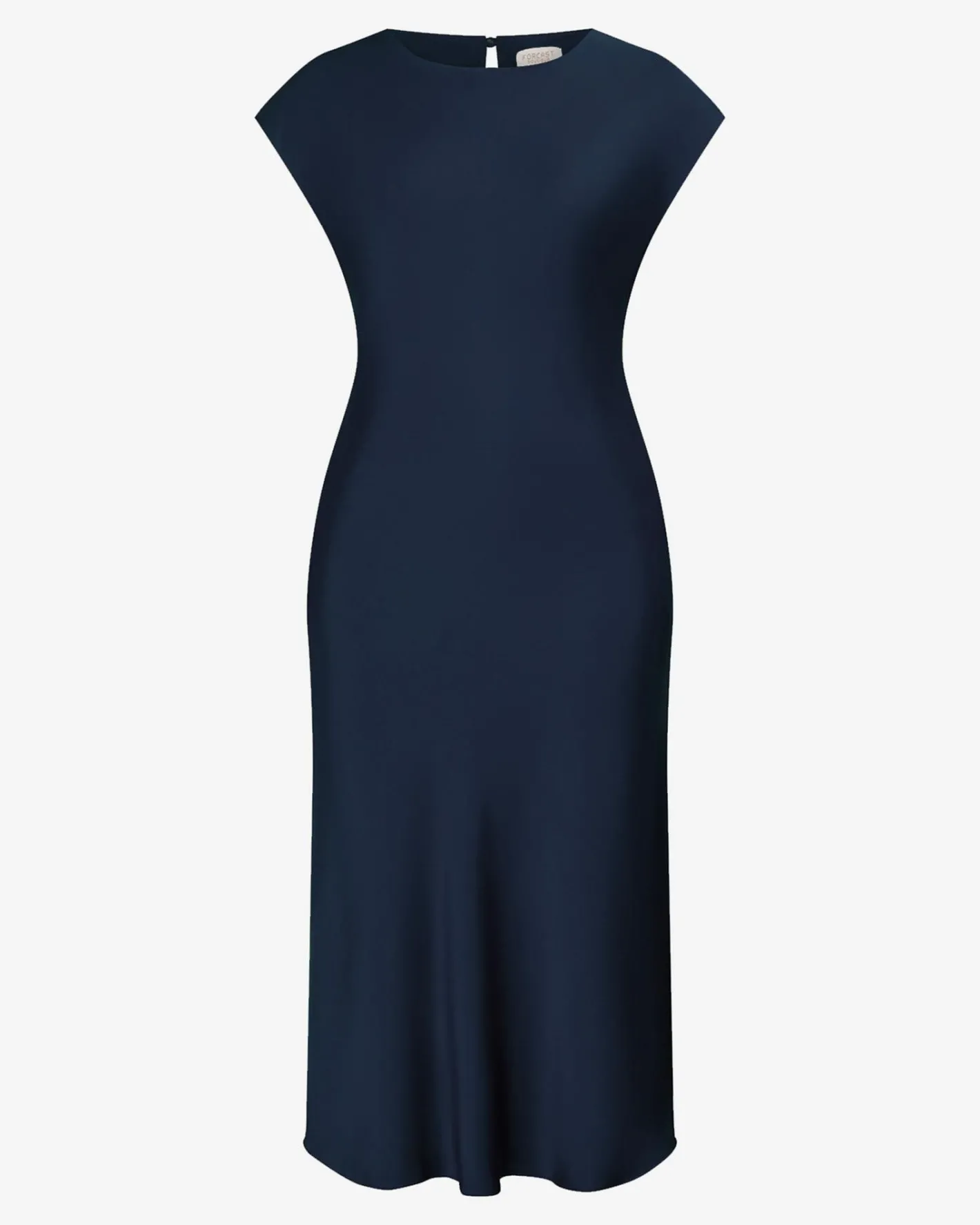Forcast Dulce Satin Midi Dress Navy Outlet