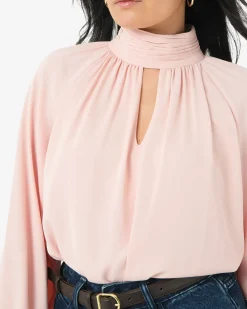 Forcast Edina Long Sleeve Blouse Blush Pink Sale