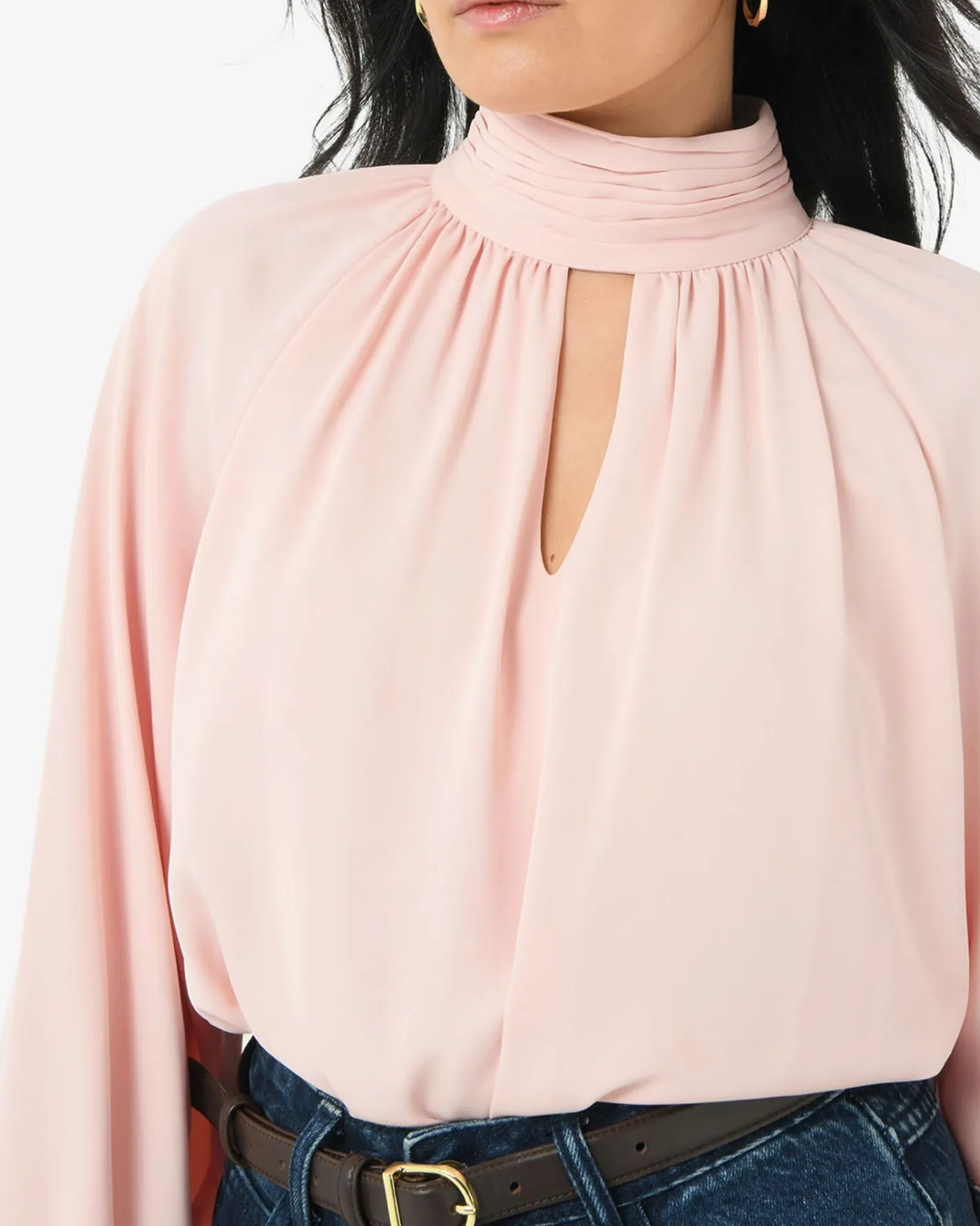 Forcast Edina Long Sleeve Blouse Blush Pink Sale
