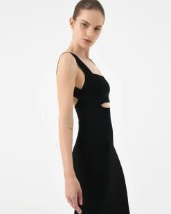 Forcast Elia Cutout Knit Dress Black Clearance