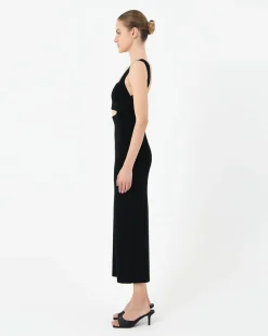 Forcast Elia Cutout Knit Dress Black Clearance