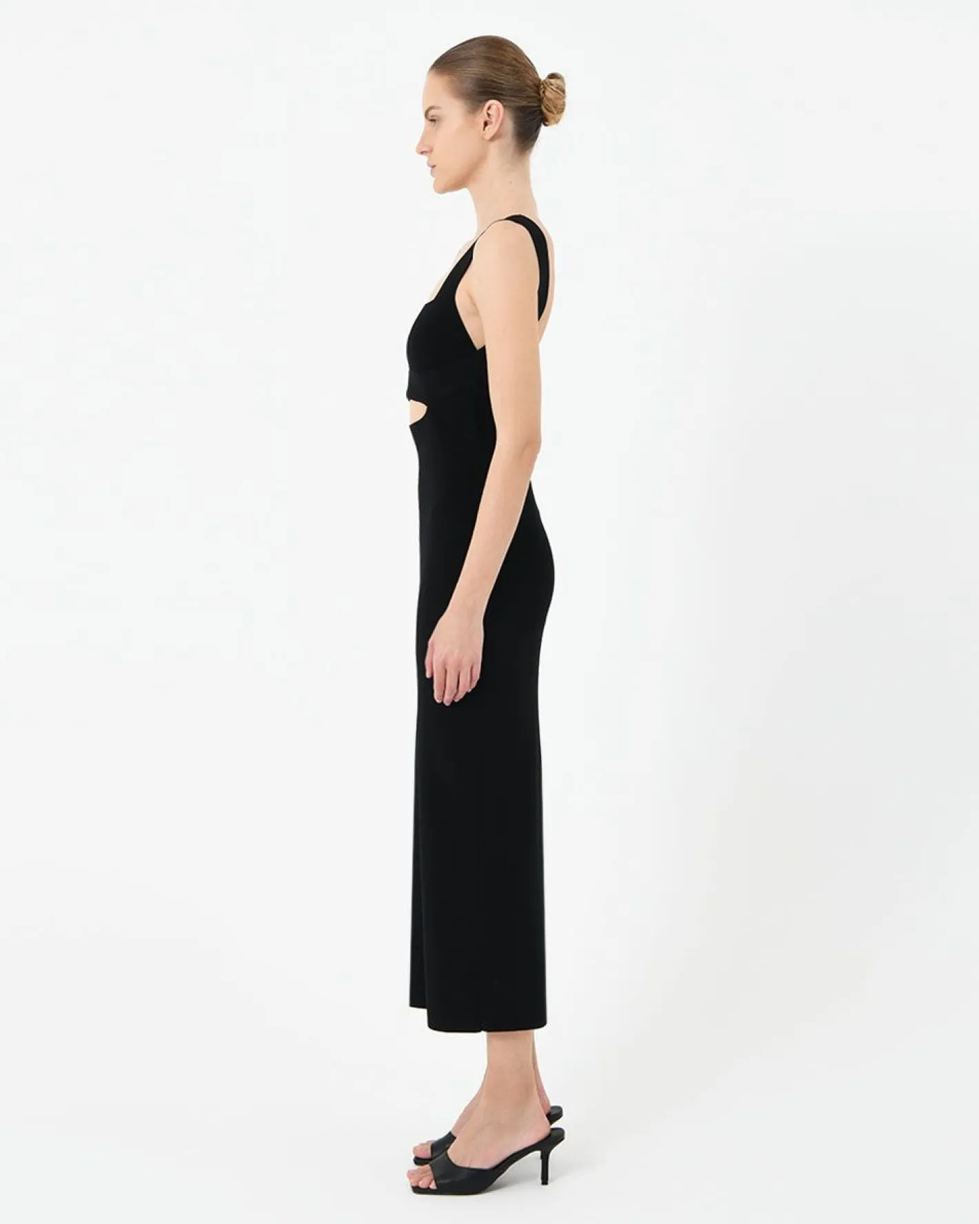Forcast Elia Cutout Knit Dress Black Clearance