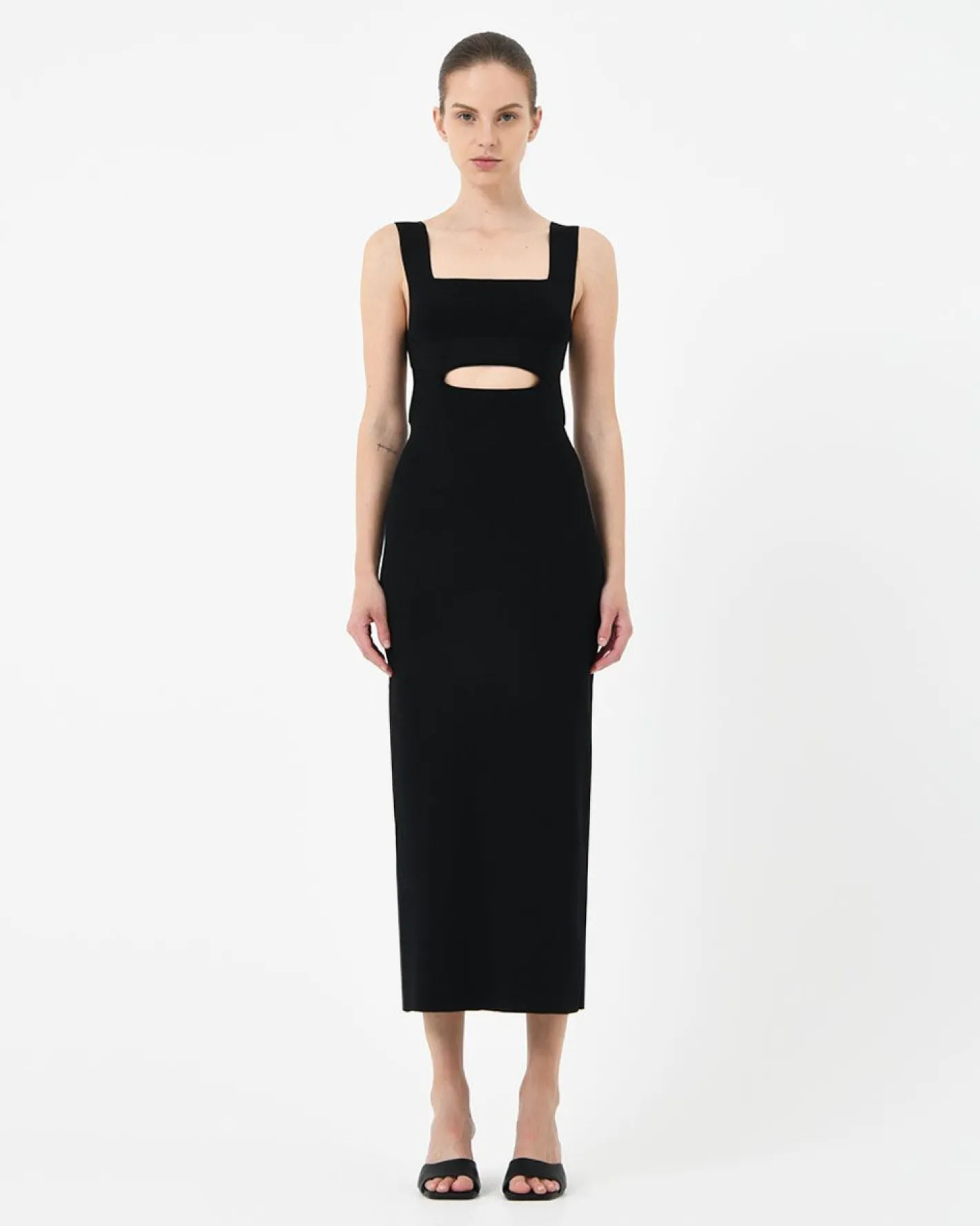 Forcast Elia Cutout Knit Dress Black Clearance