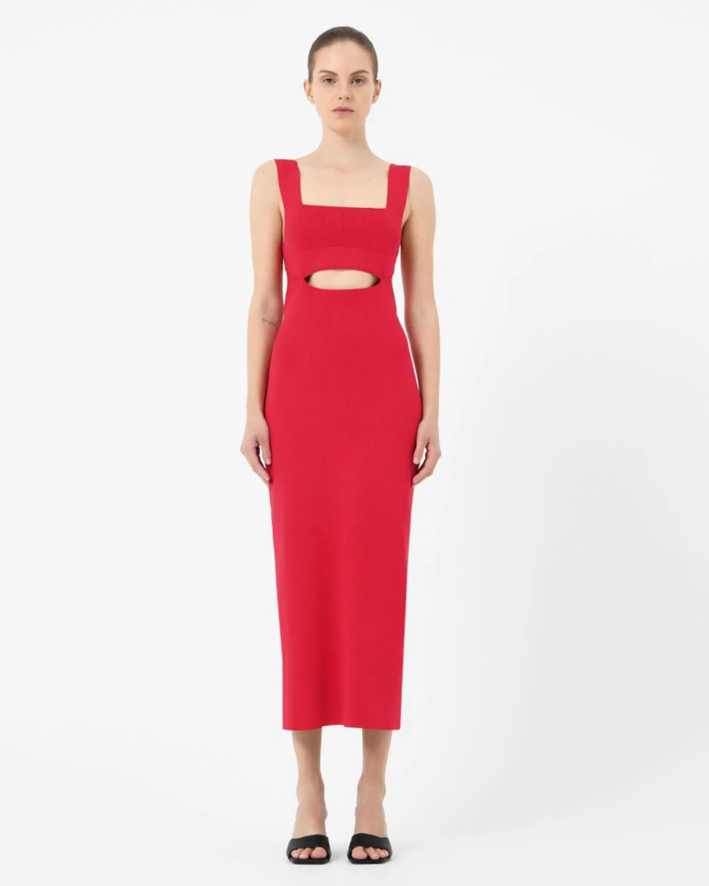 Forcast Elia Cutout Knit Dress Red Sale