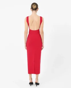 Forcast Elia Cutout Knit Dress Red Sale