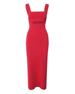 Forcast Elia Cutout Knit Dress Red Sale