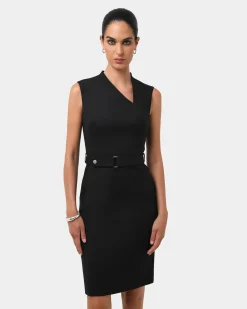 Forcast Elka Belted Pencil Dress Black
