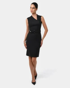 Forcast Elka Belted Pencil Dress Black