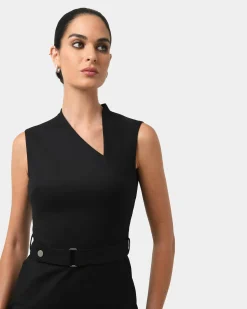 Forcast Elka Belted Pencil Dress Black