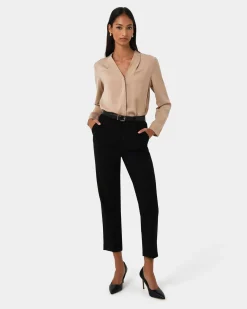Forcast Elka Straight Leg Pants Black Discount