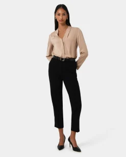 Forcast Elka Straight Leg Pants Black Discount