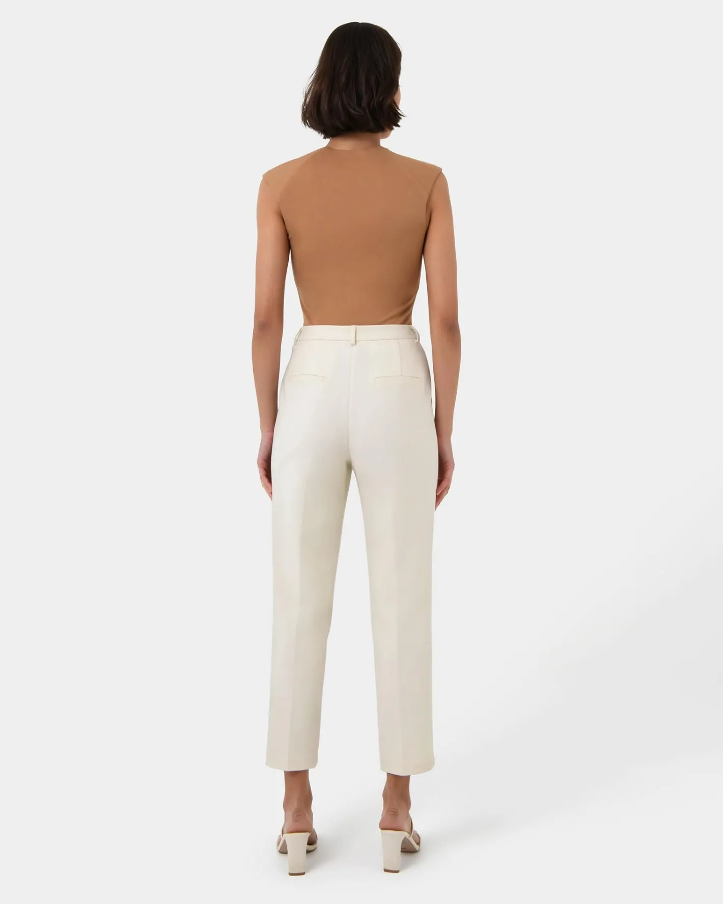 Forcast Elka Straight Leg Pants Ecru Hot