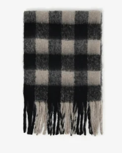 Forcast Elle Checked Scarf S09 Black Beige Hot