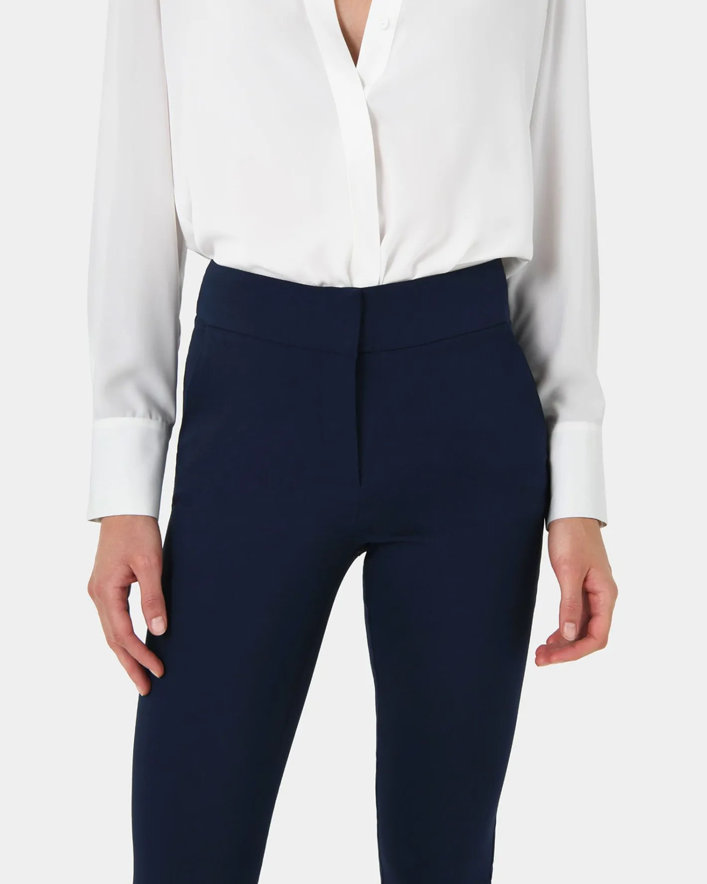 Forcast Emily High-Waisted Skinny Pants Navy Outlet
