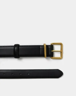 Forcast Emmalyn Leather Belt Black Clearance
