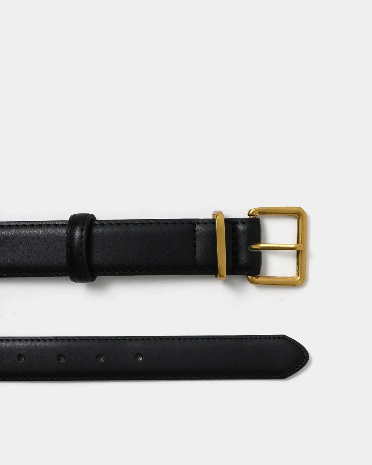 Forcast Emmalyn Leather Belt Black Clearance