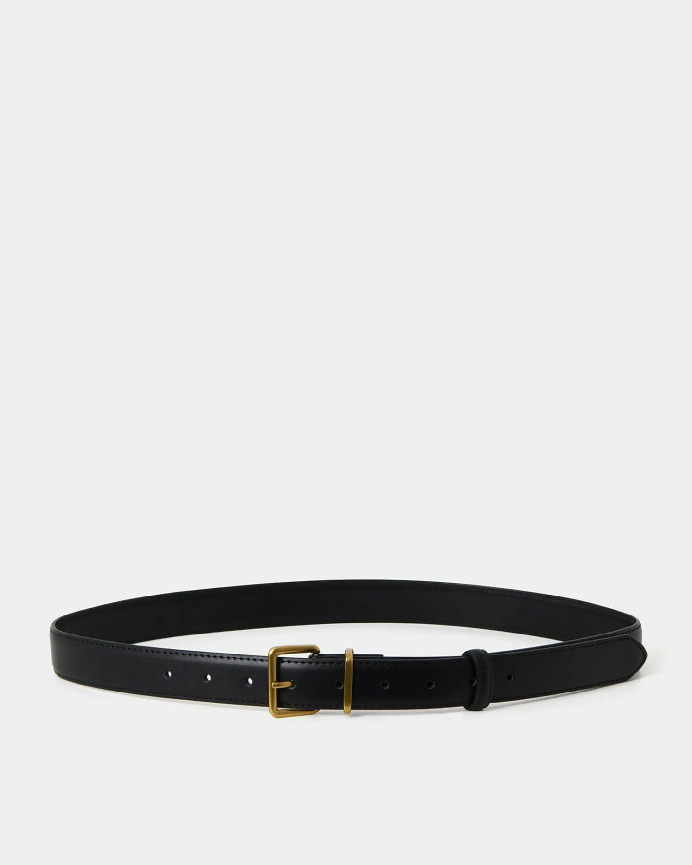 Forcast Emmalyn Leather Belt Black Clearance