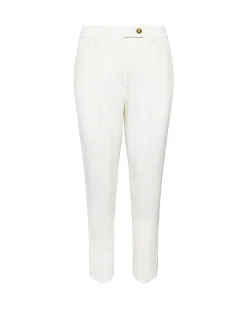 Forcast Ester Slim Leg Trousers Ivory New