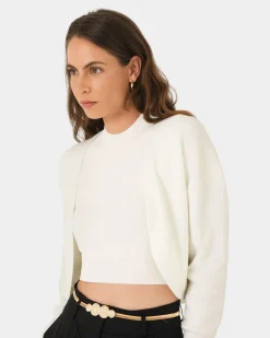 Forcast Everleigh Cropped Cardigan Ivory