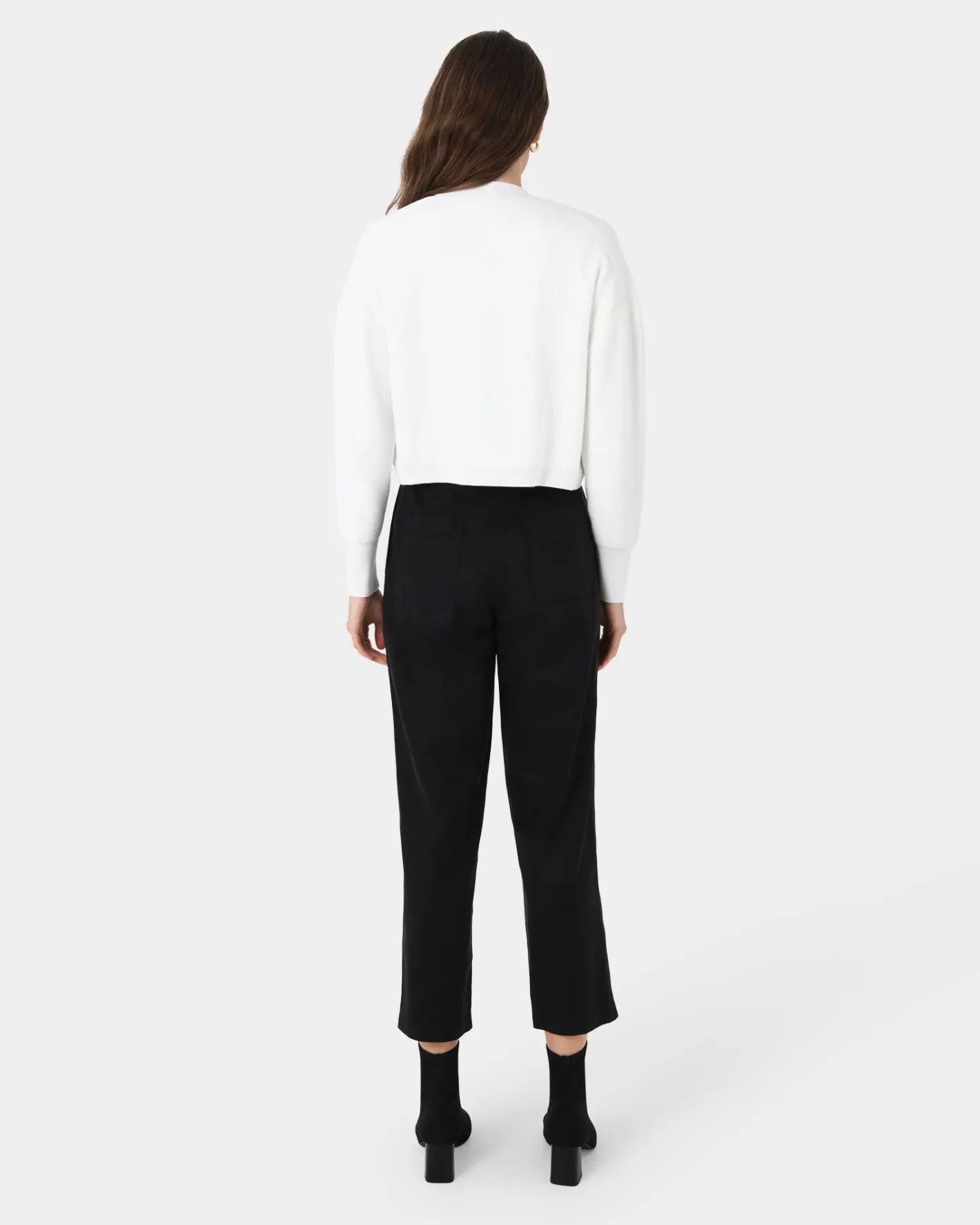 Forcast Everleigh Cropped Cardigan Ivory