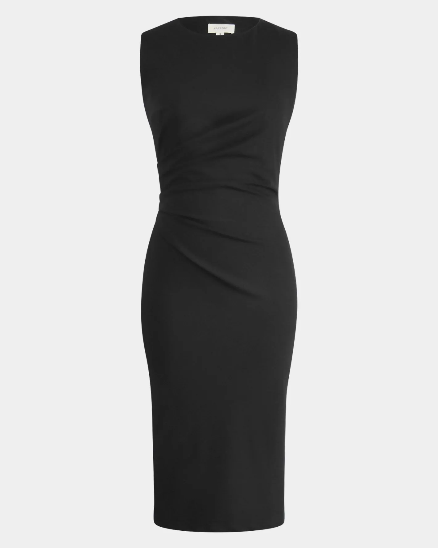 Forcast Faith Side Pleated Midi Dress Black Clearance