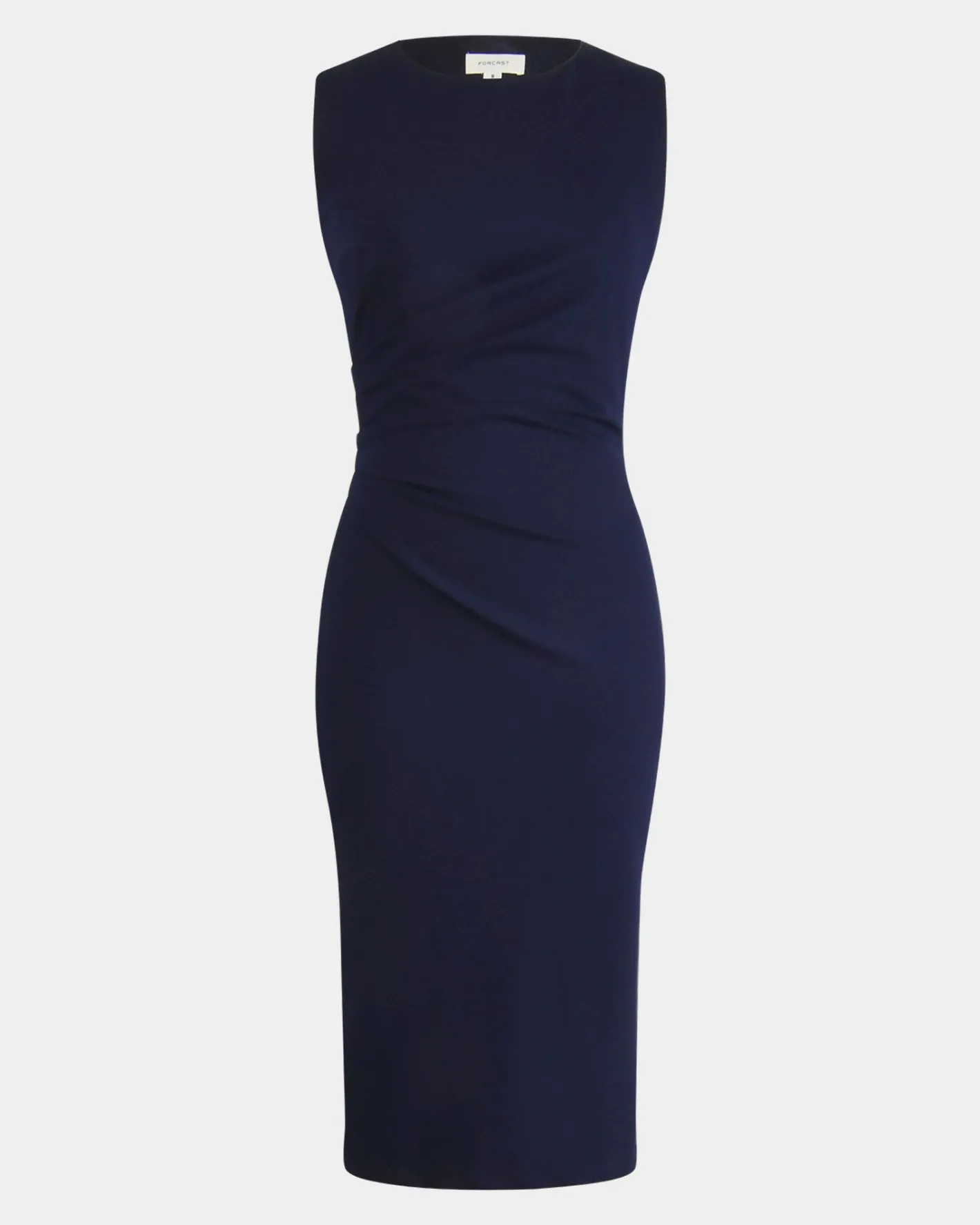 Forcast Faith Side Pleated Midi Dress Navy Sale